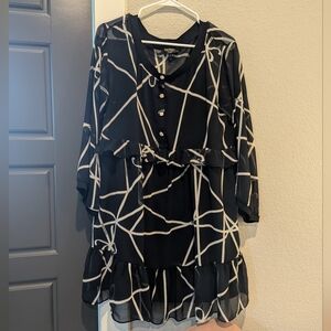 Juicy Couture Black and White Long Sleeve Dress